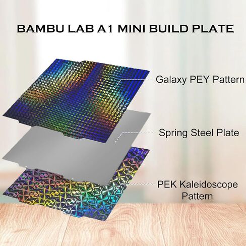 PEO PEI Build Plate for Bambu Lab A1 Mini 3D Printer, Diamond PEO Textured PEI Spring Steel Plate Flexible PEO PEI Sheet 184x184mm for Bambu A1 Mini in Saudi Arabia