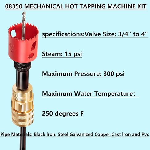 08350 DM3MECH مجموعة كاملة من آلة التنصت على الساخن الميكانيكية لـ NPT مع مناشير ثقب أو أربور in Kuwait