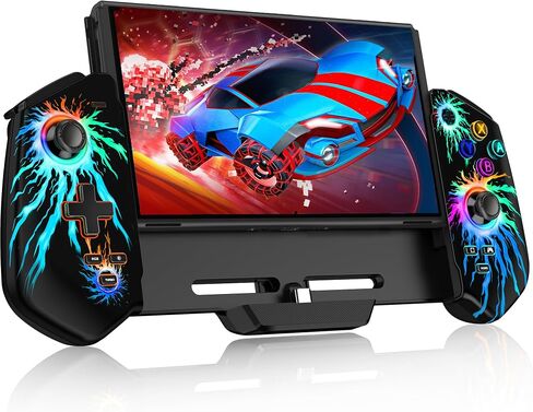 وحدات تحكم التبديل لنينتندو سويتش/OLED، استبدال لوحة تحكم Joypad للوضع المحمول - USB-C التوصيل والتشغيل وحدة تحكم Switch Pro، مفتاح Joypad قطعة واحدة مع عصا التحكم في القاعة/RGB/4 فتحات ألعاب/محرك مزدوج in Saudi Arabia