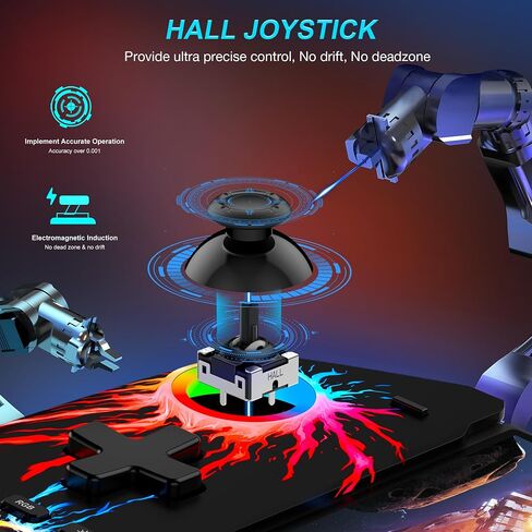 وحدات تحكم التبديل لنينتندو سويتش/OLED، استبدال لوحة تحكم Joypad للوضع المحمول - USB-C التوصيل والتشغيل وحدة تحكم Switch Pro، مفتاح Joypad قطعة واحدة مع عصا التحكم في القاعة/RGB/4 فتحات ألعاب/محرك مزدوج in Saudi Arabia