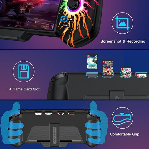 وحدات تحكم التبديل لنينتندو سويتش/OLED، استبدال لوحة تحكم Joypad للوضع المحمول - USB-C التوصيل والتشغيل وحدة تحكم Switch Pro، مفتاح Joypad قطعة واحدة مع عصا التحكم في القاعة/RGB/4 فتحات ألعاب/محرك مزدوج in Saudi Arabia