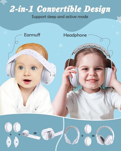 Lictin 2-in-1 Baby Earmuffs Noise Protection, Infant Noise Cancelling Headphones, Star Noise Reduction Earmuffs for Babies in Kuwait