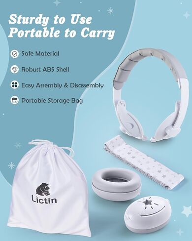 Lictin 2-in-1 Baby Earmuffs Noise Protection, Infant Noise Cancelling Headphones, Star Noise Reduction Earmuffs for Babies in Kuwait
