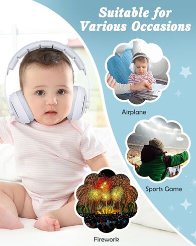 Lictin 2-in-1 Baby Earmuffs Noise Protection, Infant Noise Cancelling Headphones, Star Noise Reduction Earmuffs for Babies in Kuwait