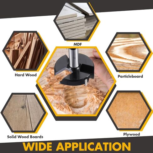 Blulu Forstner Drill Bit Triple Flute Wood Drilling Set Carbide Tipped Forstner Bit for Solid Wood Panels Chipboard Medium Density Fiberboard Board Plywood(1 Pieces,3 Inch) in Saudi Arabia