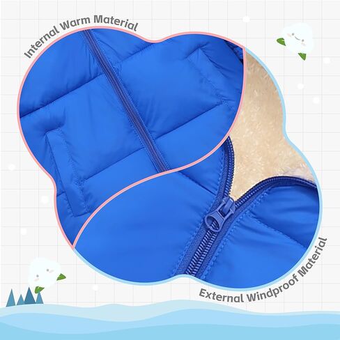 معاطف شتوية للأطفال الأولاد والبنات للأطفال الرضع والرضع سترة منتفخة خفيفة دافئة وسميكة بقلنسوة لمدة 2-7 سنوات in Kuwait