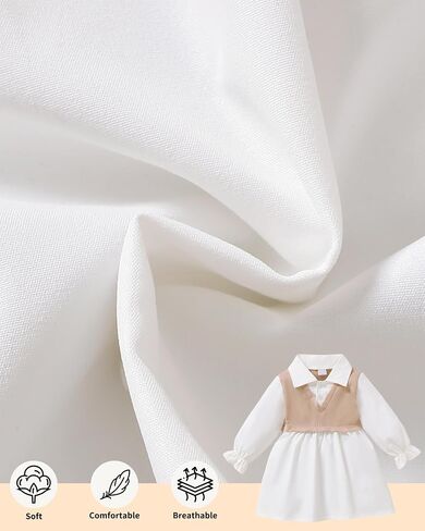 Toddler Baby Girl Dress Fall Winter Clothes 2 in 1 Infant Outfit Long Sleeve Button Down Toddler Dress for Girls in Saudi Arabia
