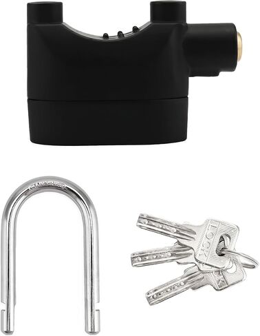 QWORK Alarm Lock, 110 dB Anti-Theft Security Padlock, 2 Pack Door Motorcycle Bicycle Padlock, Universal Security Siren Alarm Lock with 3 Keys (Black) in Kuwait