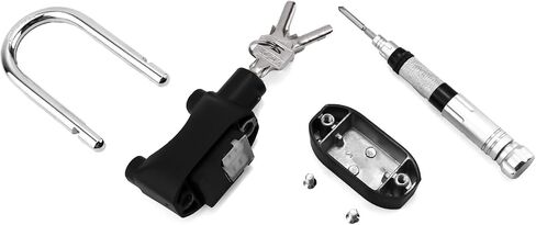 QWORK Alarm Lock, 110 dB Anti-Theft Security Padlock, 2 Pack Door Motorcycle Bicycle Padlock, Universal Security Siren Alarm Lock with 3 Keys (Black) in Kuwait