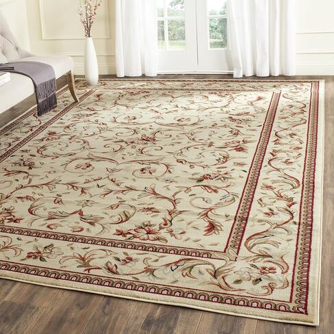 سجادة SAFAVIEH Lyndhurst Collection Accent - 4 × 6 بوصة، عاجي وعاجي، تصميم ملتف، لا يتساقط ويسهل العناية به، مثالي للمناطق ذات حركة المرور العالية في المدخل، وغرفة المعيشة، وغرفة النوم (LNH322A) in Saudi Arabia