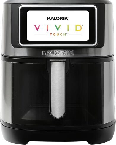 مقلاة هوائية كالوريك VIVID TOUCH سعة 5 كوارت مع شاشة لمس عالية الدقة، من الفولاذ المقاوم للصدأ in Saudi Arabia