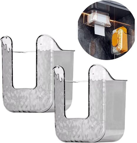 2 Pcs Bathroom Toilet Wall-Mounted Wet Wipes Dispenser Kitchen Wipes Wall Mount Storage Box (Light Gray) in Saudi Arabia