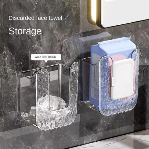 2 Pcs Bathroom Toilet Wall-Mounted Wet Wipes Dispenser Kitchen Wipes Wall Mount Storage Box (Light Gray) in Saudi Arabia