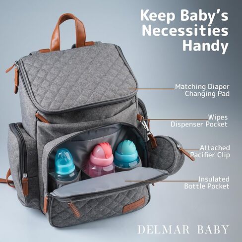 Large Baby Backpack Diaper Bag – Modern Baby Diaper Bag with 15 Pockets to Store New Born Baby Essentials Must Haves (Army Green) in Saudi Arabia