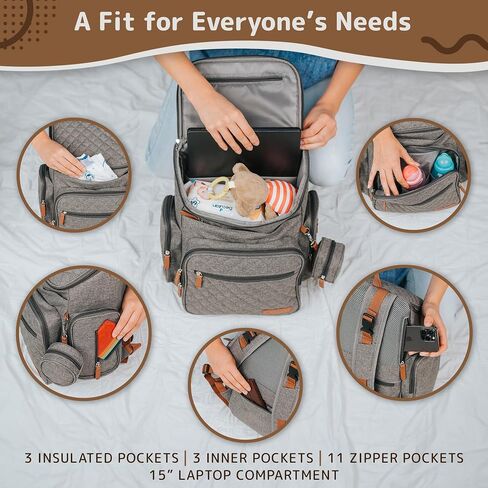 Large Baby Backpack Diaper Bag – Modern Baby Diaper Bag with 15 Pockets to Store New Born Baby Essentials Must Haves (Army Green) in Saudi Arabia