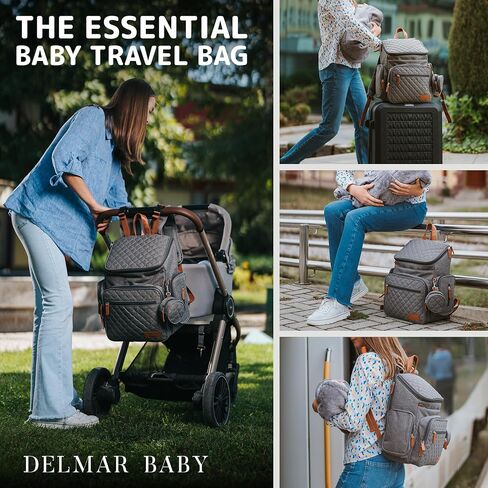 Large Baby Backpack Diaper Bag – Modern Baby Diaper Bag with 15 Pockets to Store New Born Baby Essentials Must Haves (Army Green) in Saudi Arabia