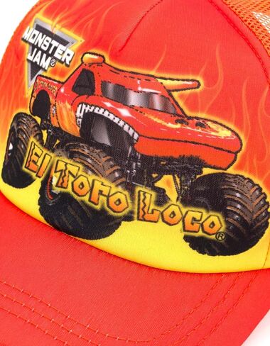 Monster Jam Grave Digger El Toro Loco Megalodon One Size Mesh Adjustable Snapback Baseball Cap Black OS Youth in Saudi Arabia