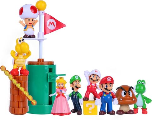 12 مجموعة من شخصيات ماريو تويز بروس سوبر ماري برينسيس، سلحفاة، فطر، إنسان الغاب، شخصيات مجسمة (2 بوصة) in Kuwait