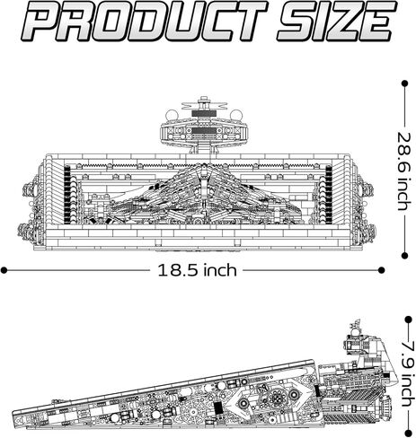 لوحة فنية جدارية ثلاثية الأبعاد من إمبريال ستار ديستروير، مجموعة بناء كبيرة مكونة من 5964 قطعة، ديكور منزلي مذهل لغرفة المعيشة، هدية مثالية لعشاق المجرة والأطفال والكبار وهواة الجمع in Kuwait