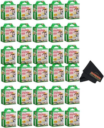 Fujifilm Instax Mini Instant Camera Film for Mini Instant Cameras - Capture Memories Anytime, Anywhere with Sunshine Photo Microfiber Cleaning Cloth... (30 Pack (600 Sheets Total)) in Kuwait