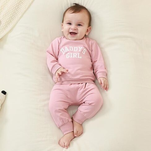 Yvowming Toddler Baby Boy Girl Clothes Long Sleeve Sweatshirt Pullover Tops + Joggers Pants Outfit Set in Saudi Arabia