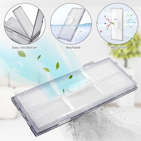 20PCS Replacement Parts for Roborock Qrevo Master/ P10s Pro V20 Vacuum Cleaner, 2 Main Brush, 4 HEPA Filters, 4 Side Brushes, 4 Mop Cloth Pads, 4 Dust Bags, 1 Cleaning Tool, 1 Screwdrivers in Saudi Arabia