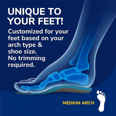 Dr. Scholl’s® Custom Fit® Orthotics Full Length Inserts, CF 630, Customized for Your Foot & Arch, Immediate All-Day Pain Relief, Lower Back, Knee, Plantar Fascia, Heel, Insoles Fit Men & Womens Shoes in Saudi Arabia