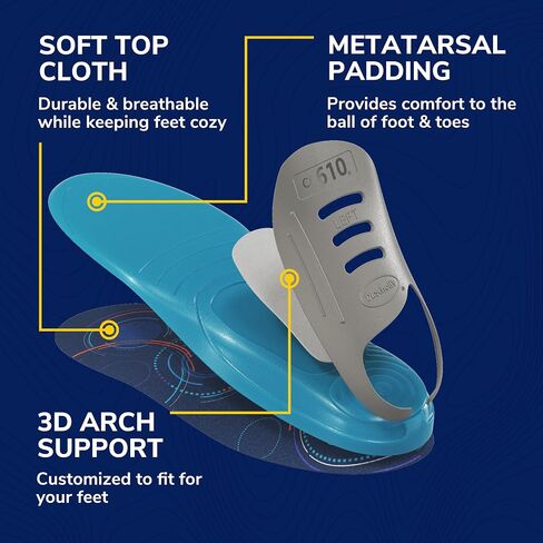 Dr. Scholl’s® Custom Fit® Orthotics Full Length Inserts, CF 630, Customized for Your Foot & Arch, Immediate All-Day Pain Relief, Lower Back, Knee, Plantar Fascia, Heel, Insoles Fit Men & Womens Shoes in Saudi Arabia