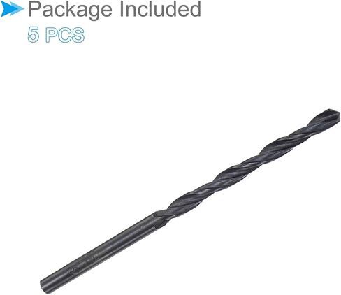 6542 High Speed Steel Twist Drill Bits, 3.4mm Diameter 70mm Length, Black Oxide Straight Twist Jobber Drill Bit - (Applications: for Metal Woodwork Plastic Aluminum), 5-Pieces in Saudi Arabia