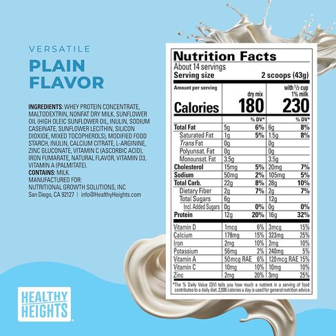HEALTHY HEIGHTS Grow Daily Kids Protein Drink Mix (Vanilla) - High Protein Shake for Kids 3+ in Saudi Arabia