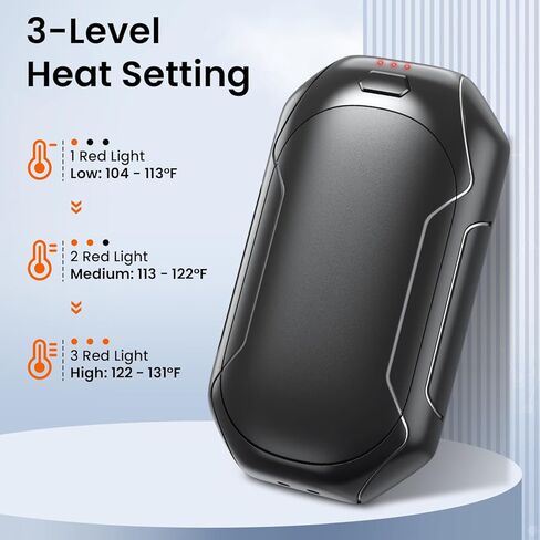 Magnetic Hand Warmer, 2-in-1 USB Electric Hand Warmer, Rechargeable 4000 mAh x 2, Pocket Warmer, Reusable, Ultra Light & Thin, 3 Levels Heating up to 131℉, Electric Portable Heater in Kuwait