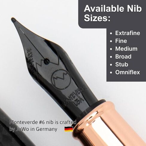 MONTEVERDE USA Super Mega Carbon Fiber/Gunmetal Trim Fountain Pen - Omniflex Nib - Exquisite Luxury Pen for Men & Women – Perfect for Office, Business, School, Gifts, Journaling, Autographs in Saudi Arabia