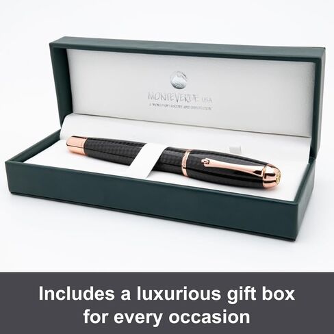 MONTEVERDE USA Super Mega Carbon Fiber/Gunmetal Trim Fountain Pen - Omniflex Nib - Exquisite Luxury Pen for Men & Women – Perfect for Office, Business, School, Gifts, Journaling, Autographs in Saudi Arabia