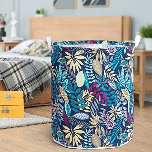Merdes 19.7’’ Waterproof Foldable Laundry Hamper, Dirty Clothes Laundry Basket, Linen Bin Storage Organizer for Toy Collection(Life Blue) in Saudi Arabia