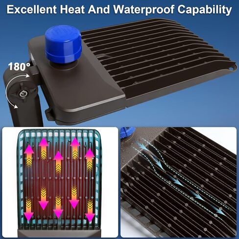 22500LM أضواء موقف السيارات LED التجارية مع مرتكز الدوران Eqv 600W مشرق جدار جبل الغسق إلى الفجر 150W LED ضوء الفيضانات في الهواء الطلق 85-277V IP65 للماء 5500K Shoebox ضوء الحظيرة للفناء in Saudi Arabia