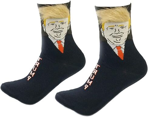 Trump 2024 Hat with Hair and Funny Trump Unisex Socks Combo, Wig Cap Embroidery Adjustable, Perfect Trump Merchandise Gift-Great for Election Day and Independence Day Red in Saudi Arabia