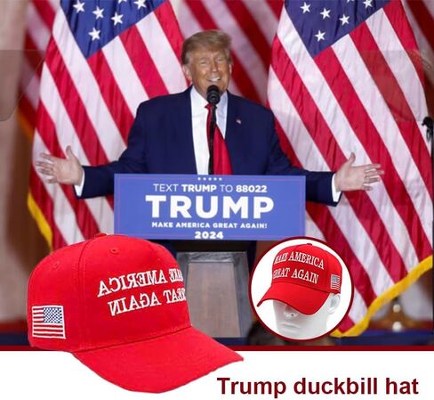 Trump 2024 Hat with Hair and Funny Trump Unisex Socks Combo, Wig Cap Embroidery Adjustable, Perfect Trump Merchandise Gift-Great for Election Day and Independence Day Red in Saudi Arabia