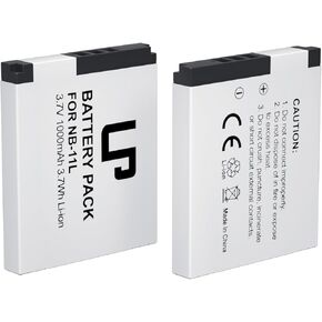 LP NB-11L Battery, 2-Pack 1000mAh Battery Compatible with Canon PowerShot A2300 is, A2400 is, A2500, A2600, A3400 is, A3500 is, A4000 is, ELPH 110 HS, ELPH 130 HS, ELPH 135 is, ELPH 140 is and More
