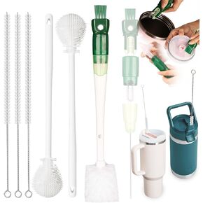 Bottle Brushes Cleaner Set 6 Pack–Multifunctional Household Cleaning Brushes for Bottles–Easy to Clean Cup Rim, lid, Base, and Straw