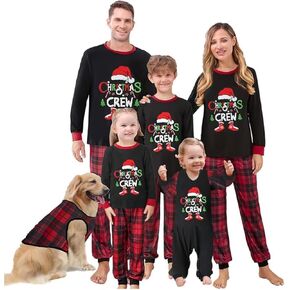 Christmas Pajamas for Family Matching Christmas Pajamas Sets Classic Red Xmas Jammies for Woman Men Kids Baby Dog
