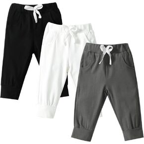 DREAM BUS Pack of 3 Toddler Jogger Pants with Pocket Toddler Sweatpants Toddler Boy Pants Baby Boy Pants Toddler Leggings