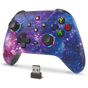 PC Controller, Hall & Micro Changable Triggers Hall Joystick Stereo Vibration 6 Macros Buttons 1000mAh Gyro Mapping RGB Light Multi-Platform Controller for PC/TV/Android/Laptop