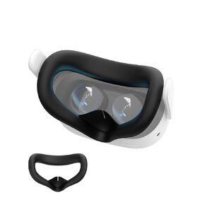 AMVR Silicone Face Cover Compatible with Meta/Oculus Quest 3s Accessories, Sweatproof Face Pad, with Nose Pad, Immersive VR Experience (Black), NOT Compatible with Quest 3