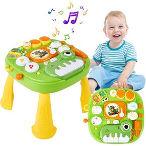 Baby Toys for 6-12 Months Toddler Activity Table for 1 Year Old Learning Musical Table Toys for 1 2 3 Year Old Boys Girls Baby Piano Toy
