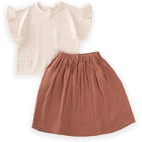 Stylish and Elegant 100% Cotton Baby Girl Skirt Set - Perfect for Special Occasions or Everyday Wear