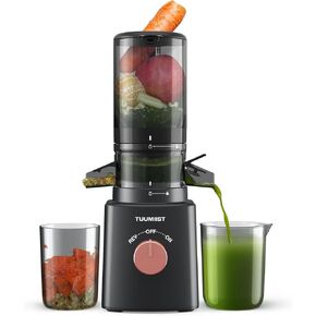 Juicer Machines, TUUMIIST Cold Press Juicer with 4.25'' Large Feed Chute Fit Whole Vegetable And Fruit, Masticating Juicer Easy To Clean, Pink