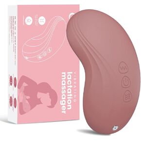 DrBash 2-in-1 Lactation Massager – Soft Breast Massager for Breastfeeding, Heat + Vibration for Milk Flow, Engorgement & Clogged Duct Relief – (DuskyPink)