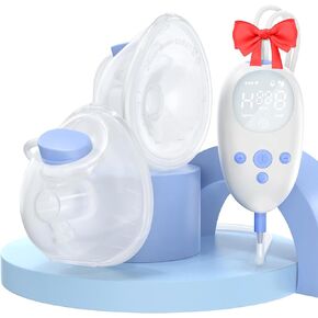 Breast Pump Hands Free, Wearable Breast Pump Electric Non-intrusive Sensitivity, LED Display with 2 Modes & 9 Levels, Hospital-Grade Breastfeeding Pump, Portable/Lightweight- 24mm