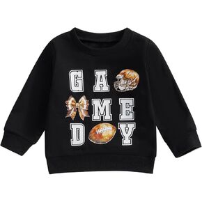 KMBANGI Kids Toddler Boys Girls Football Outfit Game Day Print Long Sleeve Sweatshirt Pullover Shirt Fall Winter Clothes