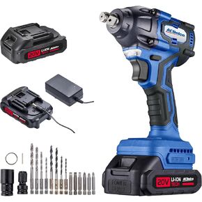 ACDelco ARI20132P 20V Brushless 1/2" Impact Wrench, Cordless Impact Wrench, 251 Ft-lbs (350Nm) Brushless 1/2 Inch Impact Wrench, 2600RPM High Torque Impact Gun,1x2.0Ah Batteries Electric Impact